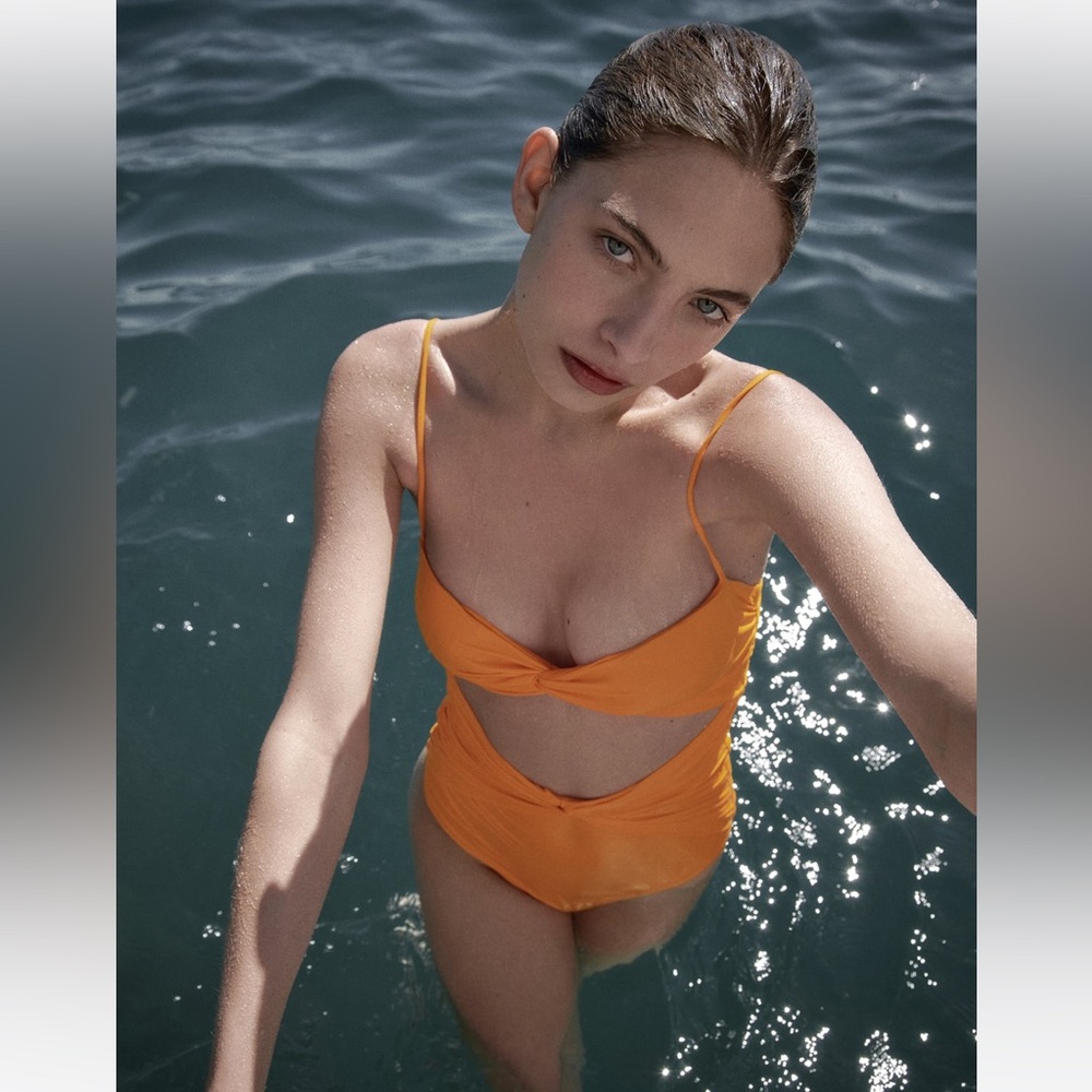 Zara CUT OUT SWIMSUIT. Orange. Sizes XS, S, M. New with Tags.